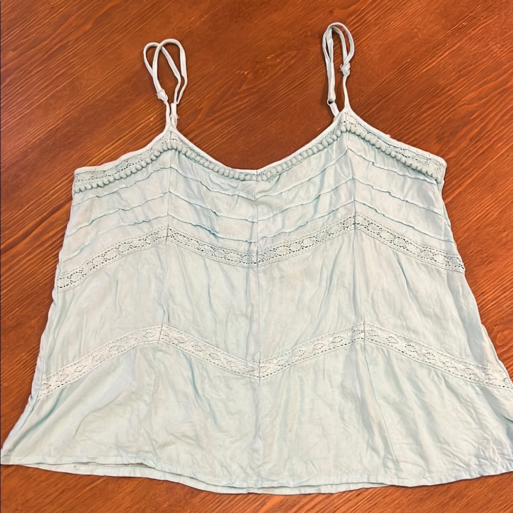 Volcom Turquoise Smocked Camisole with Spaghetti Straps